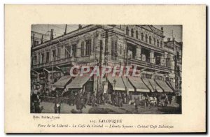 Old Postcard Thessaloniki Place De la Liberte The Crystal Cafe