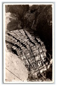 RPPC Boulder Dam Construction Jan 15 1934 Boulder City NV Oakes Postcard R6