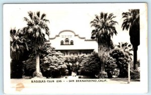 RPPC SAN BERNARDINO, California CA ~ B.P.O.E. ELKS CLUB 1930s-40s Photo Postcard