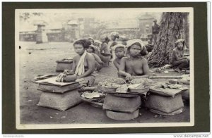 indonesia, BALI, Native NUDE Street Seller Girls (1920s) Real Photo