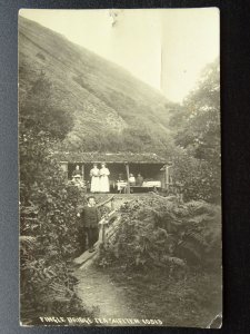 Devon Drewsteignton FINGLE BRIDGE Tea Shelter - Old RP Postcard by Chapman 10513