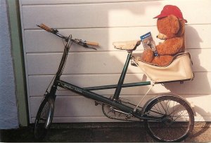 Postcard Fair Advertising Teddy Bear Bicycling Bruce