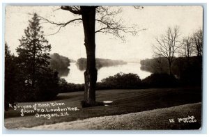 c1910's Glimpse Of Rock River From FO Lowden Oregon IL RPPC Photo Postcard