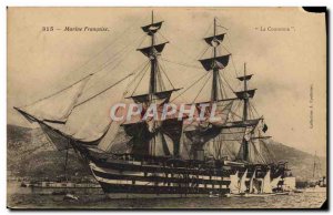 Old Postcard Boat French Navy Crown
