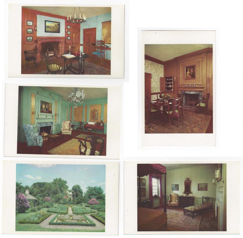 Odessa DE Corbit Sharp House Interior Rooms 5X Postcards