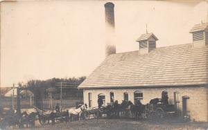 E53/ Occupational Real Photo RPPC Postcard c1910 Creamery? Wagons Men 7