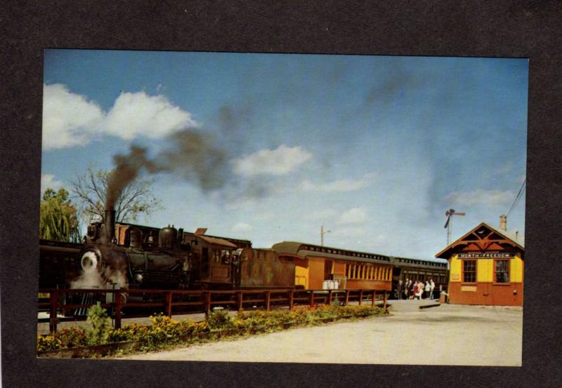 WI Mid Continent Railroad Train North Freedom Station Depot Wisconsin Postcard