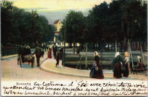 Sweden Ronneby Torgparken Vintage Postcard C213