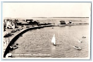 Wells Next The Sea Norfolk England Postcard Quayside and Harbour 1958 RPPC Photo