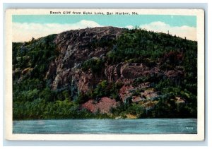 c1920's View of Beach Cliff From Echo Lake Bar Harbor Maine ME Vintage Postcard