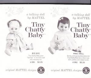 Mattel Tiny Chatty Baby Sales Literature