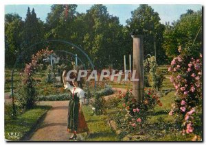 Modern Postcard Alsace picturesque Rose Garden of Saverne