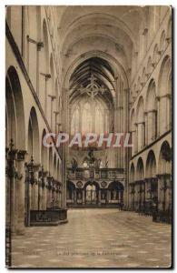 Old Postcard Belgium Tournai The main nave of the cathedral