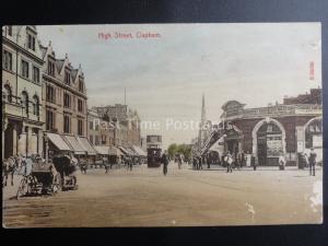 London CLAHAM High Street c1904 Old Postcard by Stengel & Co E34290