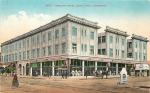 Postcard C-1910 California Santa Rosa Overton Hotel occupation 23-13216