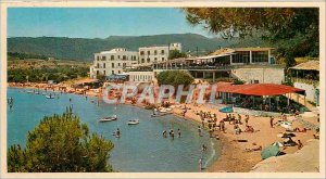 Postcard Modern Aegina Aghia Marina The beach