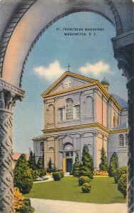 United States Washington D.C. Franciscan Monastery Linen Postcard