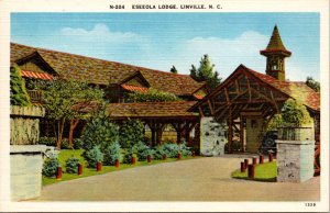 Linen Postcard Eseeola Lodge in Linville, North Carolina