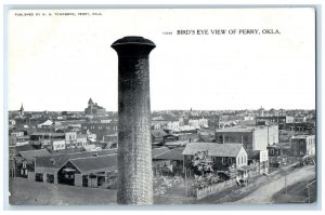 c1920's Bird's Eye View Of Perry Houses Oklahoma OK Unposted Vintage Postcard