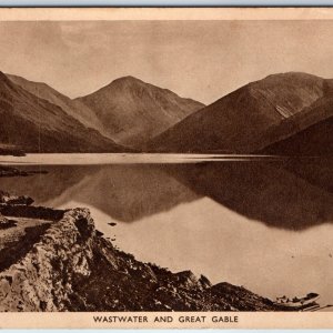 c1920s Wasdale, UK Great Gable Lake District Wastwater Postcard Path British A38