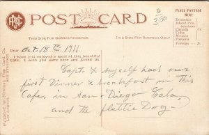 Vtg 1910s Rudder's Cafe Union Main Entrance San Diego California CA Postcard