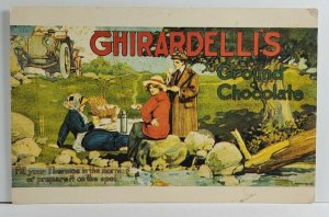 Ghirardelli Ground Chocolate Picnic Scene Postcard Q2