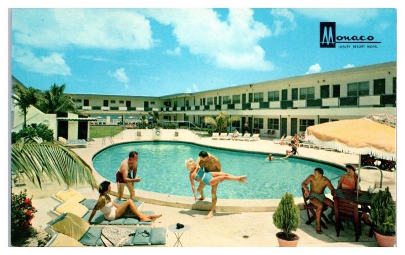 1950s/60s Monaco Luxury Resort Motel, Miami Beach, FL Postcard