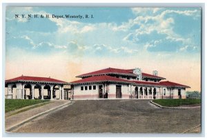 c1930's N. Y. N. H. & H. Depot Station Westerly Rhode Island RI Antique Postcard