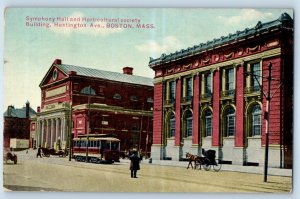 1910 Boston Massachusetts Postcard Symphony Hall Horticultural Society Building