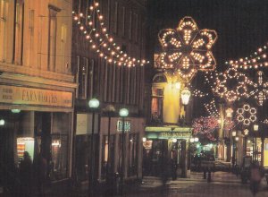 Dixons Electrical Store at Night in Bath Avon Roundhouse Pub Postcard