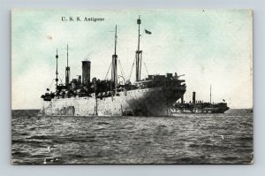 Postcard WW1 Era US Navy Transport Ship USS Antigone ID-3007 1910s Z10