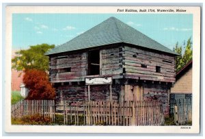 c1920 Fort Halifax Exterior Building Waterville Maine Vintage Antique Postcard 