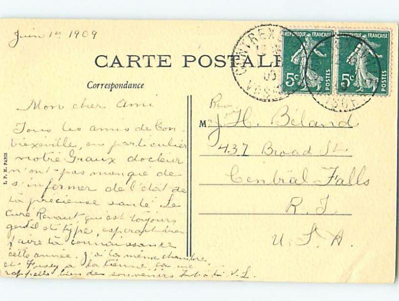 1909 postcard LA SOURCE HOTEL Contrexeville - Vosges France F6628