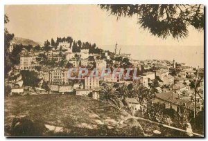 CARTE Postale Old French Riviera Menton General view