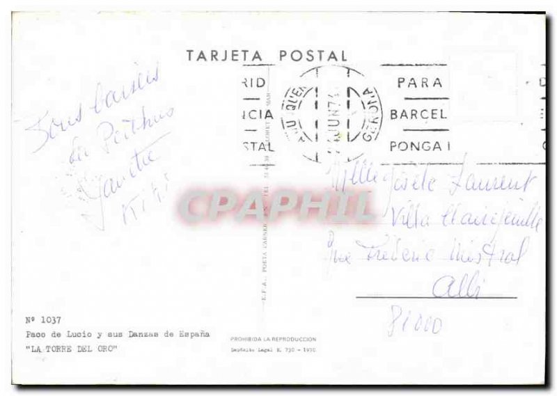 Postcard Modern Paco Lucio plus y Danzas de Espana La Torre de Oro