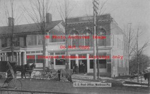 PA, Montrose, Pennsylvania, RPPC, Post Office, Central Barber Shop, Photo