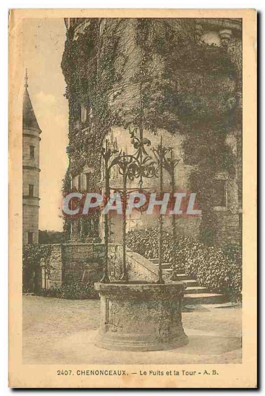 Old Postcard Chenonceaux The Pit and the Tower