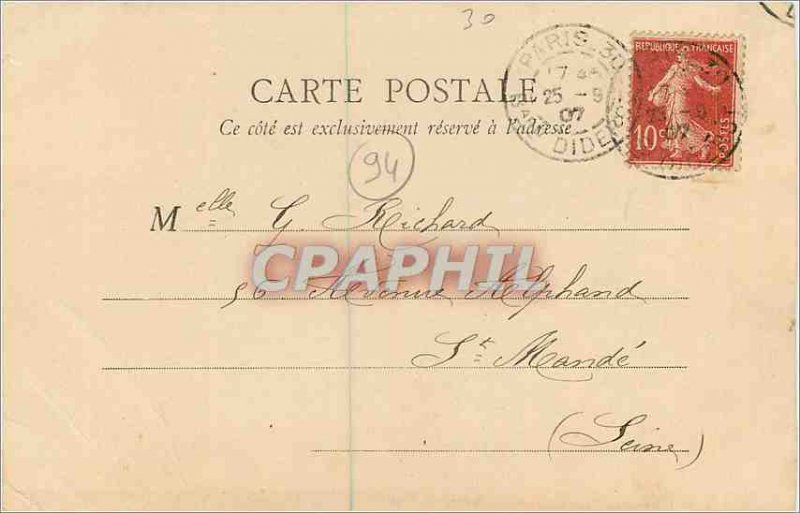 Postcard Old Vincennes City Hall (map 1900)