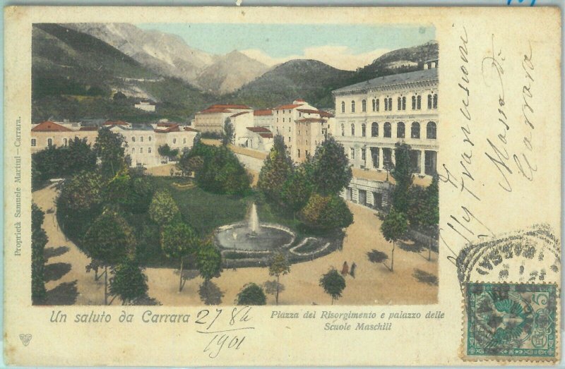 85866 - vintage postcard - MASSA CARRARA city - Piazza Risorgimento 1901-