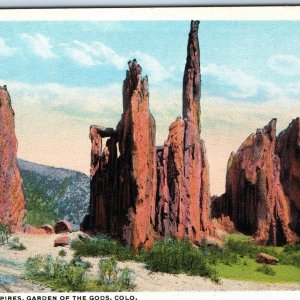 c1910s Colorado Springs, CO Garden of Gods Cathedral Spires Rock Scene PC A254