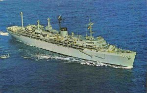 USS Holland AS-32 Submarine Tender US Navy Ship chrome postcard