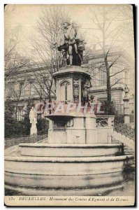 Old Postcard Brussels Monument of the Counts of Egmont and Hornes