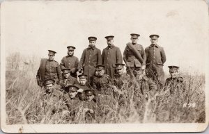 Canadian Soldiers Canada Military Men WW1 era Unknown Loc RPPC Postcard H60