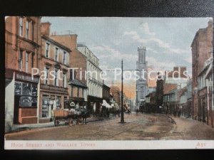 c1905 - AYR, High Street and Wallace Tower - showing 'SUN INN BAR'