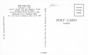 Bellevue Ohio 1960s Postcard New Pieta Hall