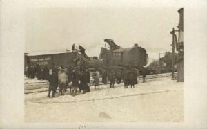Real Photo, Erie R.R., Corning, NY, USA Railroad Train Depot writing on back ...