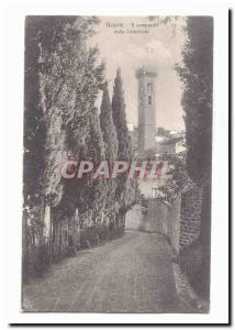 Italy Italia Fiesole Old Postcard It campanile della cathedral