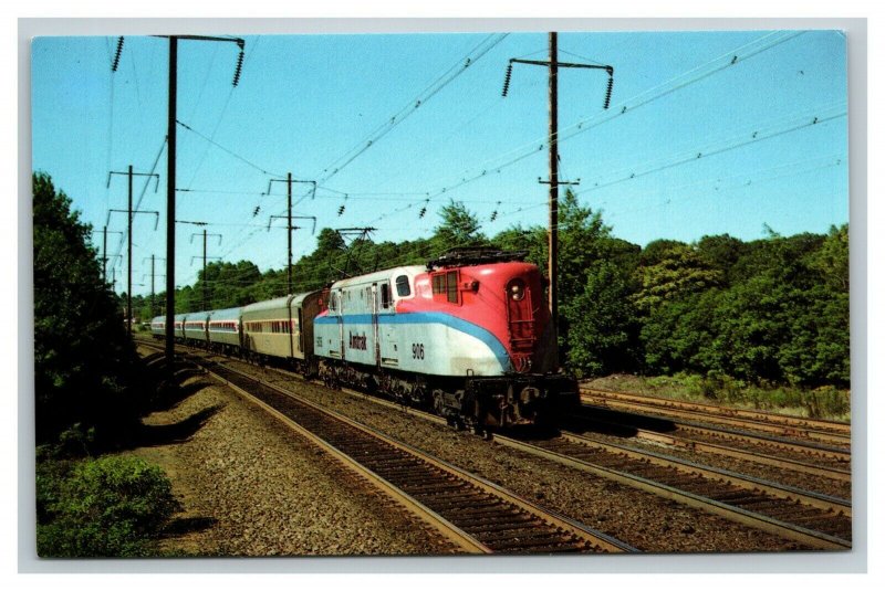 Vintage 1975 Postcard Amtrak Northeast Corridor Metroliner Locomotive