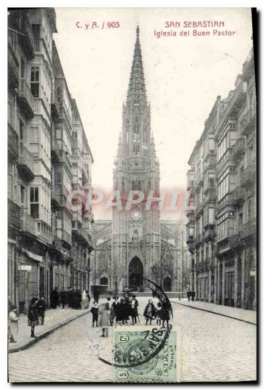 Postcard Old San Sebastian Iglesia del Buen Pastor