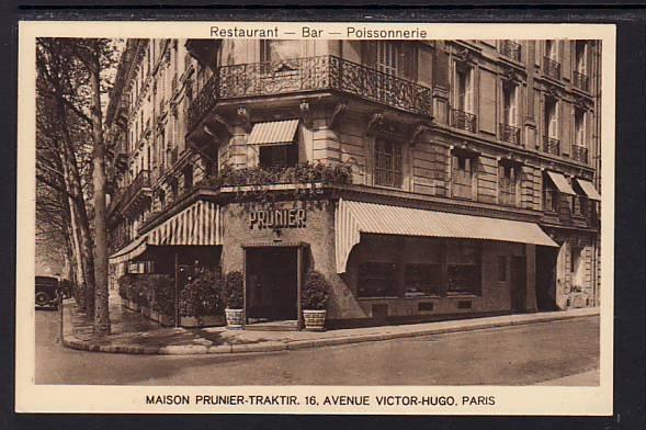 Maison Prunier Traktir Restaurant Paris France Postcard 5353